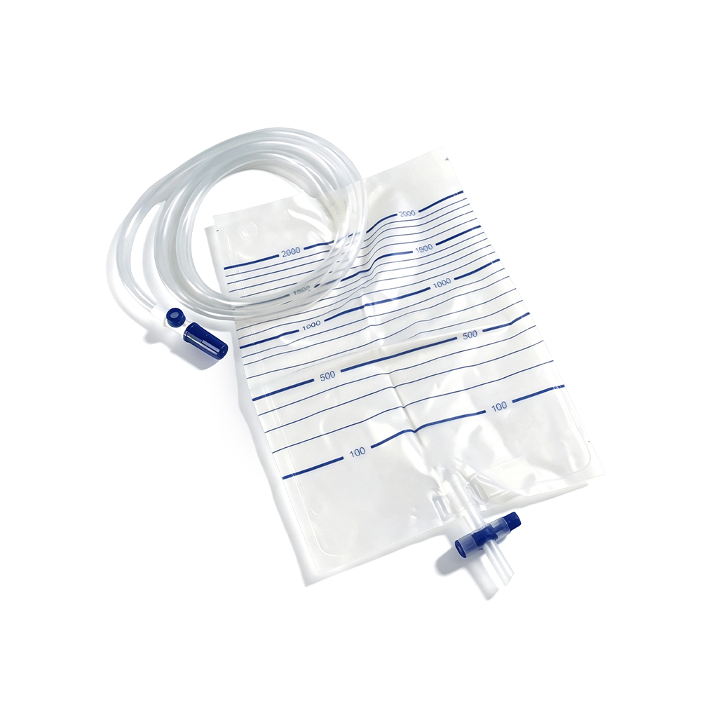 Kantong Urin PVC Kelas Medis 2000ml Premium dengan Port Pengambilan Sampel & Tabung Ekstra Lebar