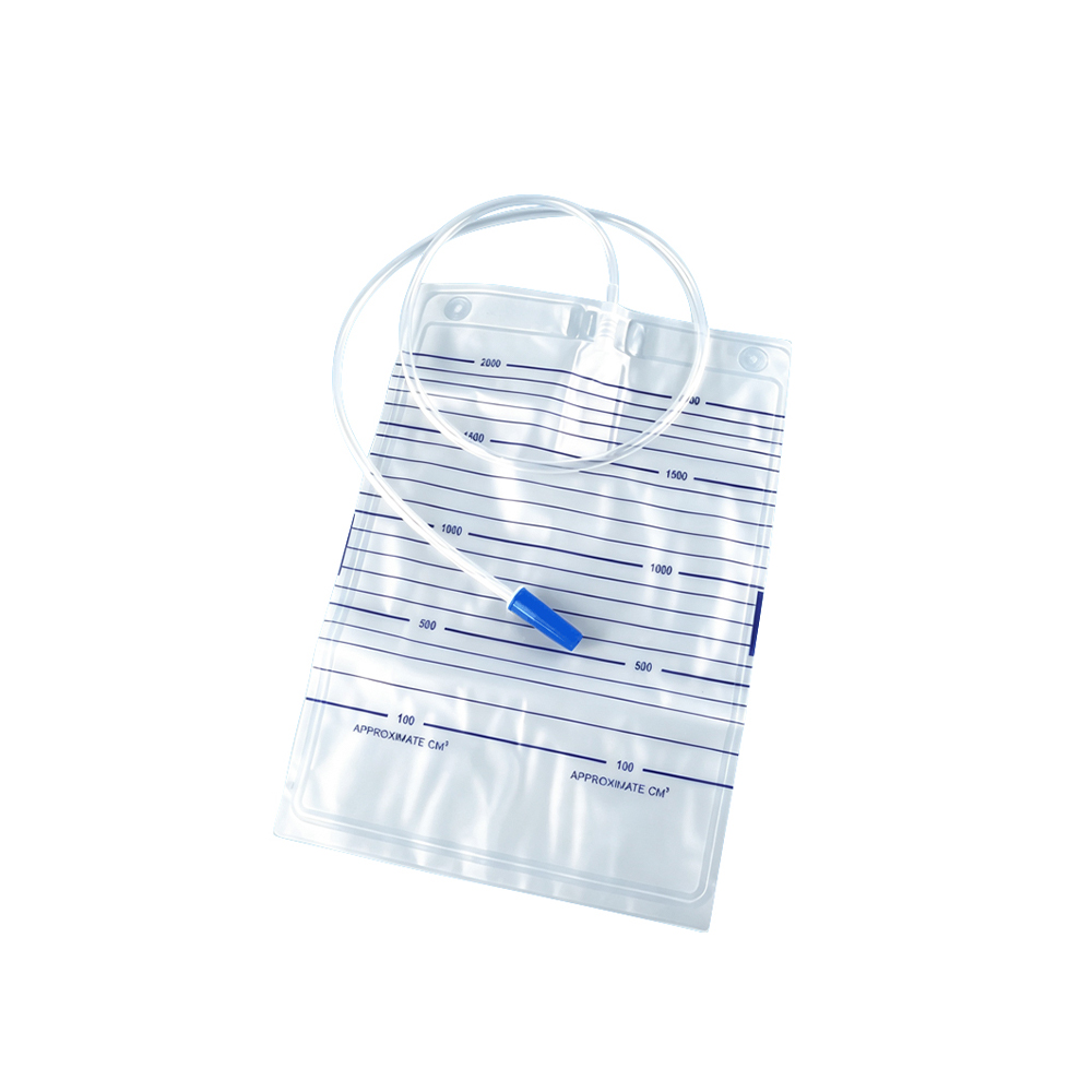 1000ml/1500ml/2000ml Pilihan Steril Kantong Urin PVC Tidak Beracun Kelas Medis tanpa Katup